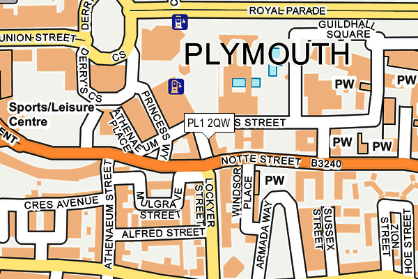 PL1 2QW map - OS OpenMap – Local (Ordnance Survey) PL1 2QW map - OS OpenMap – Local (Ordnance Survey)
