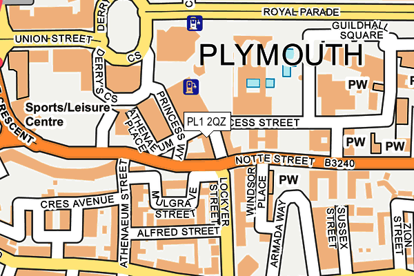 PL1 2QZ map - OS OpenMap – Local (Ordnance Survey) PL1 2QZ map - OS OpenMap – Local (Ordnance Survey)