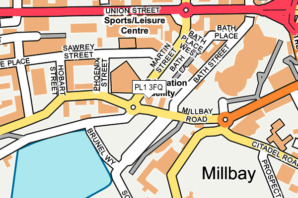 PL1 3FQ map - OS OpenMap – Local (Ordnance Survey) PL1 3FQ map - OS OpenMap – Local (Ordnance Survey)