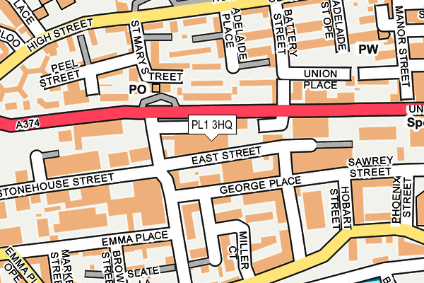 PL1 3HQ map - OS OpenMap – Local (Ordnance Survey) PL1 3HQ map - OS OpenMap – Local (Ordnance Survey)