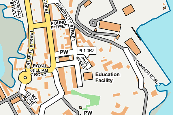 PL1 3RZ map - OS OpenMap – Local (Ordnance Survey) PL1 3RZ map - OS OpenMap – Local (Ordnance Survey)