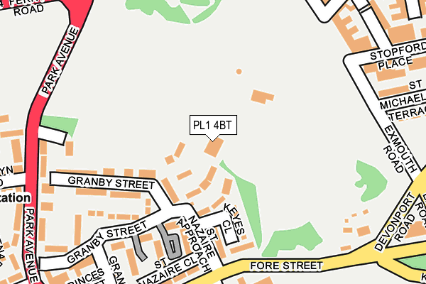 PL1 4BT map - OS OpenMap – Local (Ordnance Survey) PL1 4BT map - OS OpenMap – Local (Ordnance Survey)