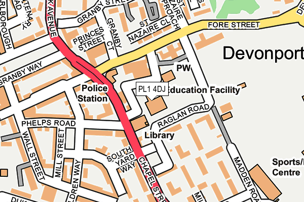 PL1 4DJ map - OS OpenMap – Local (Ordnance Survey) PL1 4DJ map - OS OpenMap – Local (Ordnance Survey)