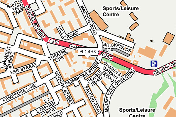 PL1 4HX map - OS OpenMap – Local (Ordnance Survey) PL1 4HX map - OS OpenMap – Local (Ordnance Survey)