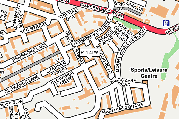 PL1 4LW map - OS OpenMap – Local (Ordnance Survey) PL1 4LW map - OS OpenMap – Local (Ordnance Survey)