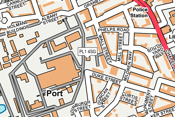 PL1 4SG map - OS OpenMap – Local (Ordnance Survey) PL1 4SG map - OS OpenMap – Local (Ordnance Survey)