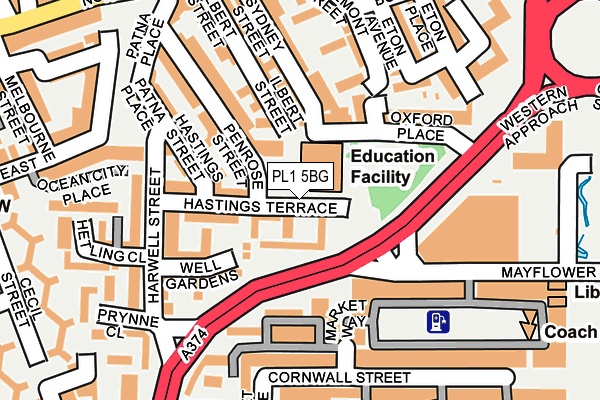 PL1 5BG map - OS OpenMap – Local (Ordnance Survey) PL1 5BG map - OS OpenMap – Local (Ordnance Survey)