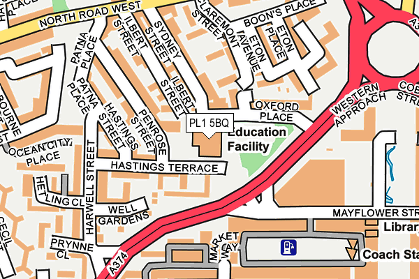 PL1 5BQ map - OS OpenMap – Local (Ordnance Survey) PL1 5BQ map - OS OpenMap – Local (Ordnance Survey)