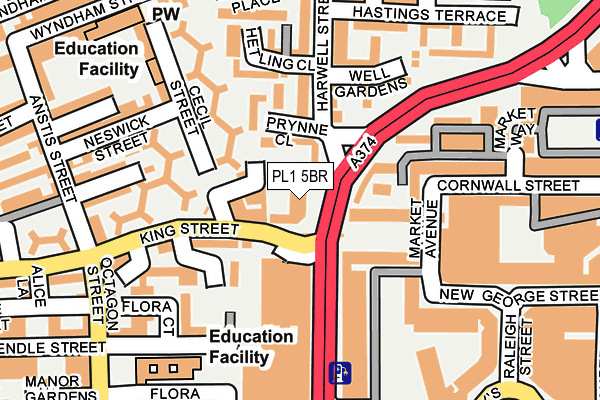 PL1 5BR map - OS OpenMap – Local (Ordnance Survey) PL1 5BR map - OS OpenMap – Local (Ordnance Survey)