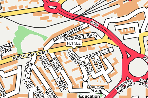 PL1 5BZ map - OS OpenMap – Local (Ordnance Survey) PL1 5BZ map - OS OpenMap – Local (Ordnance Survey)