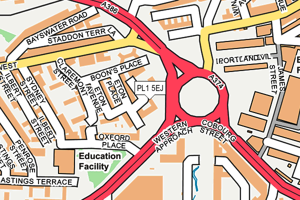 PL1 5EJ map - OS OpenMap – Local (Ordnance Survey) PL1 5EJ map - OS OpenMap – Local (Ordnance Survey)