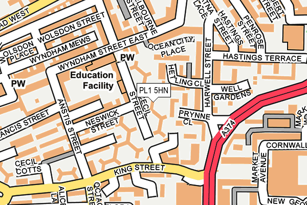 PL1 5HN map - OS OpenMap – Local (Ordnance Survey) PL1 5HN map - OS OpenMap – Local (Ordnance Survey)