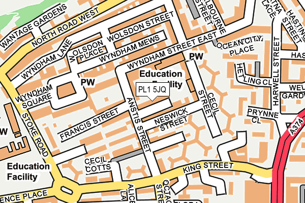 PL1 5JQ map - OS OpenMap – Local (Ordnance Survey) PL1 5JQ map - OS OpenMap – Local (Ordnance Survey)