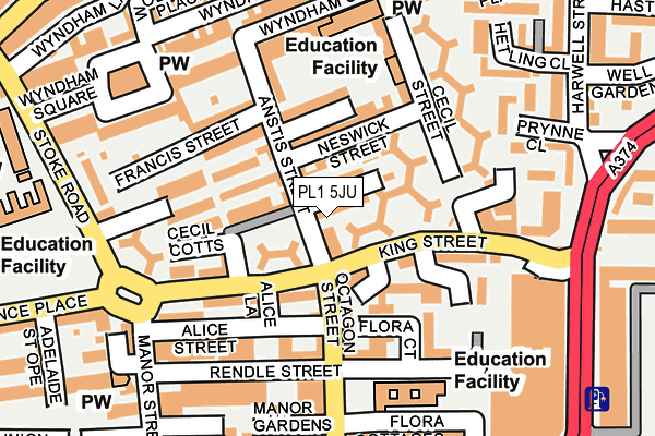 PL1 5JU map - OS OpenMap – Local (Ordnance Survey) PL1 5JU map - OS OpenMap – Local (Ordnance Survey)