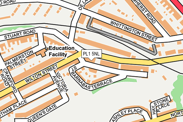 PL1 5NL map - OS OpenMap – Local (Ordnance Survey) PL1 5NL map - OS OpenMap – Local (Ordnance Survey)