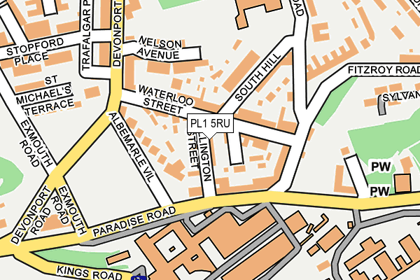 PL1 5RU map - OS OpenMap – Local (Ordnance Survey) PL1 5RU map - OS OpenMap – Local (Ordnance Survey)