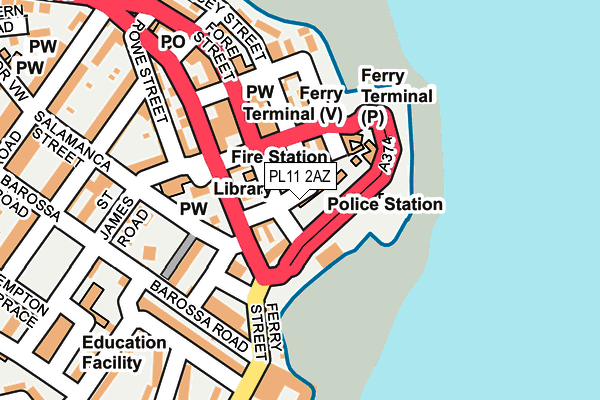 PL11 2AZ map - OS OpenMap – Local (Ordnance Survey) PL11 2AZ map - OS OpenMap – Local (Ordnance Survey)