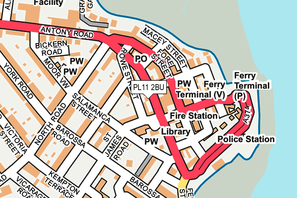 PL11 2BU map - OS OpenMap – Local (Ordnance Survey) PL11 2BU map - OS OpenMap – Local (Ordnance Survey)