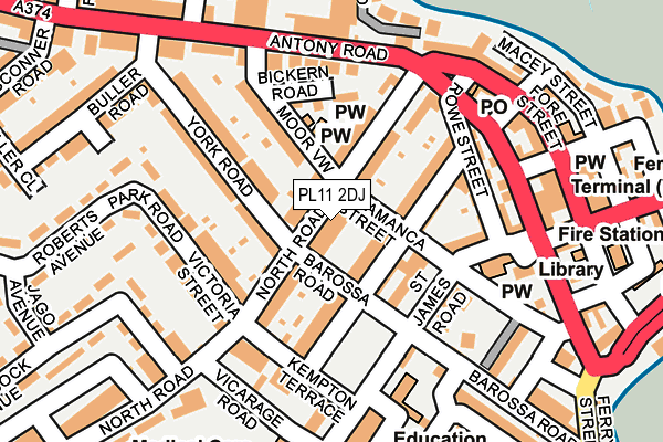 PL11 2DJ map - OS OpenMap – Local (Ordnance Survey)