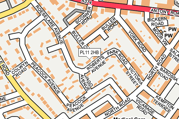 PL11 2HB map - OS OpenMap – Local (Ordnance Survey) PL11 2HB map - OS OpenMap – Local (Ordnance Survey)