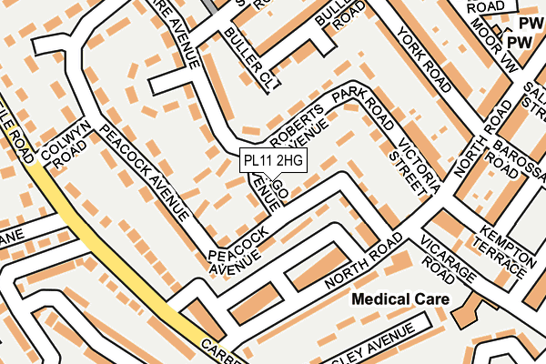 PL11 2HG map - OS OpenMap – Local (Ordnance Survey) PL11 2HG map - OS OpenMap – Local (Ordnance Survey)