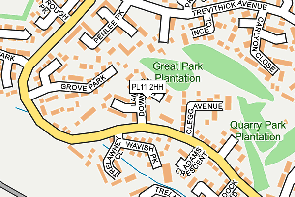 PL11 2HH map - OS OpenMap – Local (Ordnance Survey) PL11 2HH map - OS OpenMap – Local (Ordnance Survey)