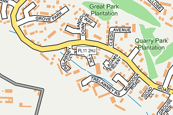 PL11 2HJ map - OS OpenMap – Local (Ordnance Survey)