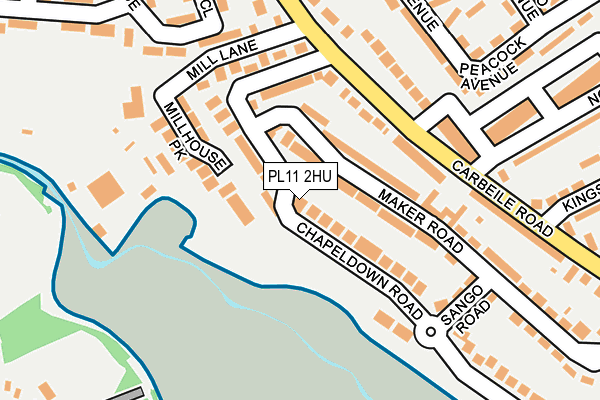 PL11 2HU map - OS OpenMap – Local (Ordnance Survey) PL11 2HU map - OS OpenMap – Local (Ordnance Survey)