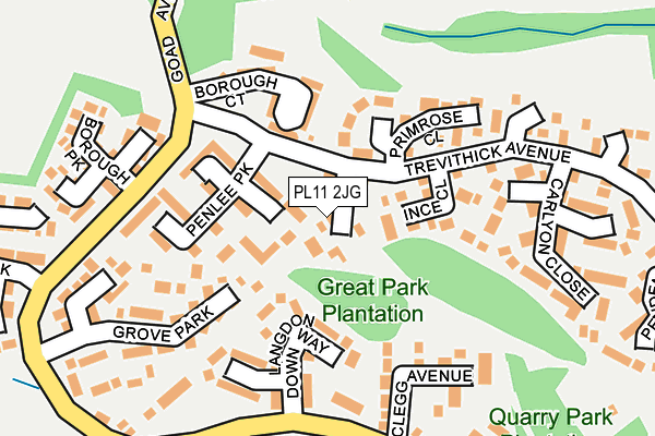 PL11 2JG map - OS OpenMap – Local (Ordnance Survey)