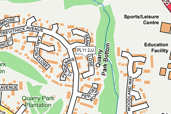 PL11 2JJ map - OS OpenMap – Local (Ordnance Survey) PL11 2JJ map - OS OpenMap – Local (Ordnance Survey)