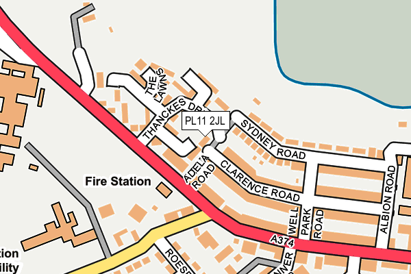 PL11 2JL map - OS OpenMap – Local (Ordnance Survey)