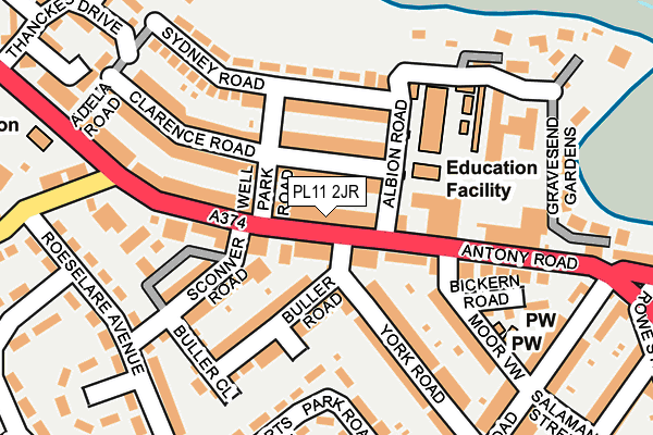 PL11 2JR map - OS OpenMap – Local (Ordnance Survey) PL11 2JR map - OS OpenMap – Local (Ordnance Survey)