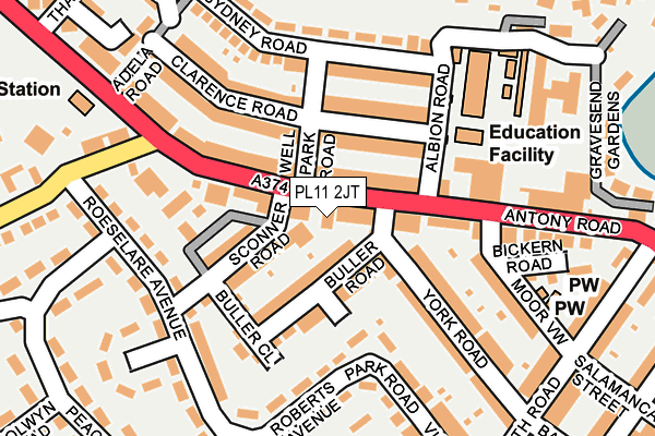 PL11 2JT map - OS OpenMap – Local (Ordnance Survey) PL11 2JT map - OS OpenMap – Local (Ordnance Survey)
