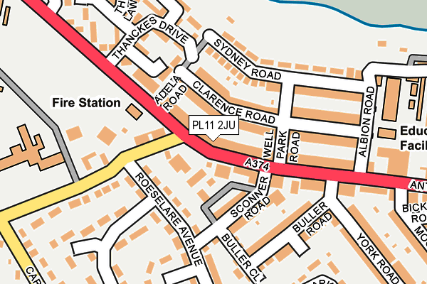 PL11 2JU map - OS OpenMap – Local (Ordnance Survey) PL11 2JU map - OS OpenMap – Local (Ordnance Survey)