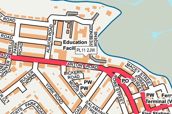 PL11 2JW map - OS OpenMap – Local (Ordnance Survey) PL11 2JW map - OS OpenMap – Local (Ordnance Survey)
