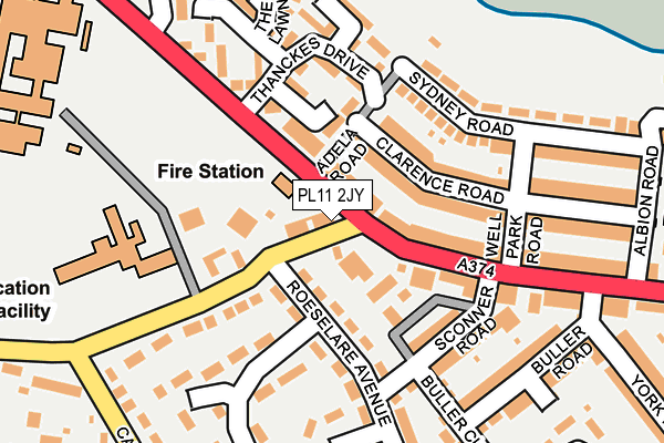 PL11 2JY map - OS OpenMap – Local (Ordnance Survey) PL11 2JY map - OS OpenMap – Local (Ordnance Survey)