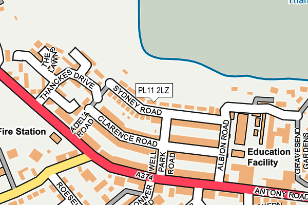 PL11 2LZ map - OS OpenMap – Local (Ordnance Survey) PL11 2LZ map - OS OpenMap – Local (Ordnance Survey)