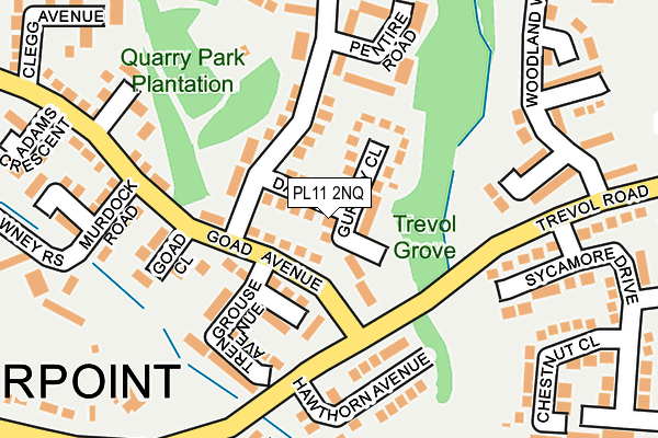 PL11 2NQ map - OS OpenMap – Local (Ordnance Survey) PL11 2NQ map - OS OpenMap – Local (Ordnance Survey)
