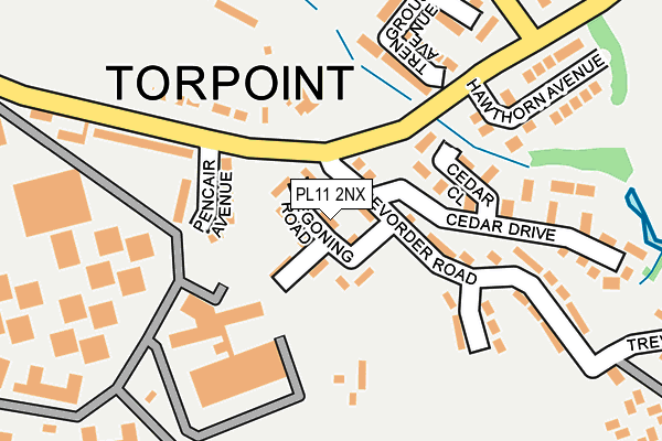 PL11 2NX map - OS OpenMap – Local (Ordnance Survey) PL11 2NX map - OS OpenMap – Local (Ordnance Survey)