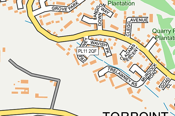 PL11 2QF map - OS OpenMap – Local (Ordnance Survey)