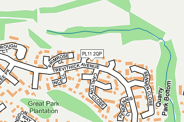PL11 2QP map - OS OpenMap – Local (Ordnance Survey) PL11 2QP map - OS OpenMap – Local (Ordnance Survey)