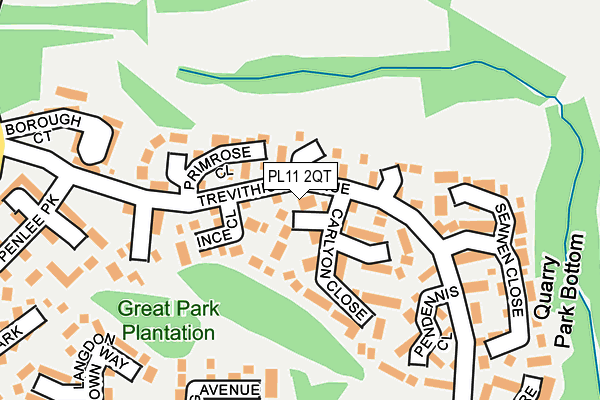 PL11 2QT map - OS OpenMap – Local (Ordnance Survey) PL11 2QT map - OS OpenMap – Local (Ordnance Survey)