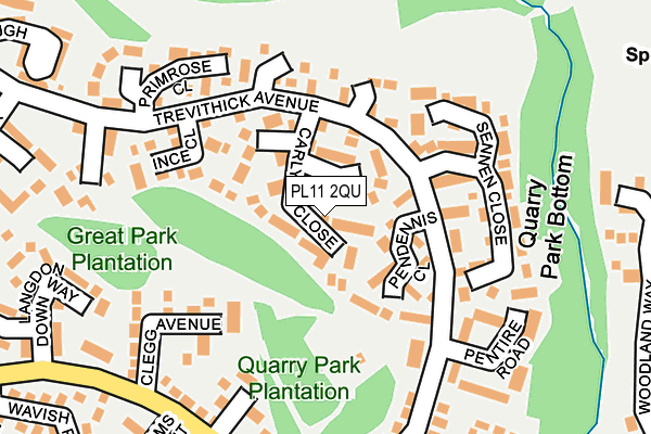 PL11 2QU map - OS OpenMap – Local (Ordnance Survey) PL11 2QU map - OS OpenMap – Local (Ordnance Survey)
