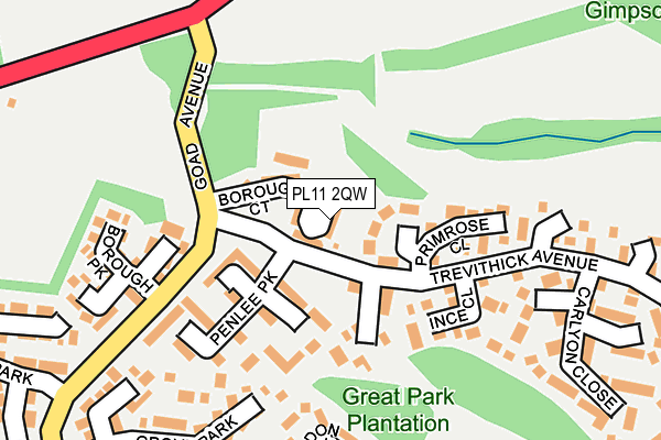 PL11 2QW map - OS OpenMap – Local (Ordnance Survey) PL11 2QW map - OS OpenMap – Local (Ordnance Survey)
