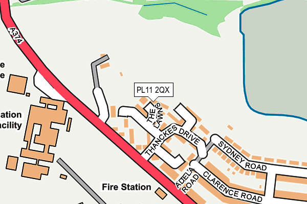 PL11 2QX map - OS OpenMap – Local (Ordnance Survey) PL11 2QX map - OS OpenMap – Local (Ordnance Survey)