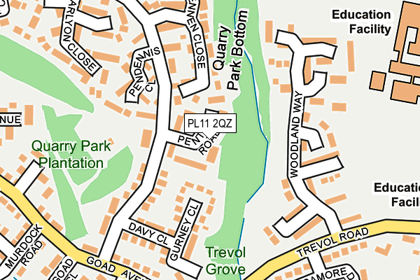 PL11 2QZ map - OS OpenMap – Local (Ordnance Survey) PL11 2QZ map - OS OpenMap – Local (Ordnance Survey)