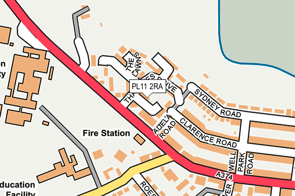PL11 2RA map - OS OpenMap – Local (Ordnance Survey)