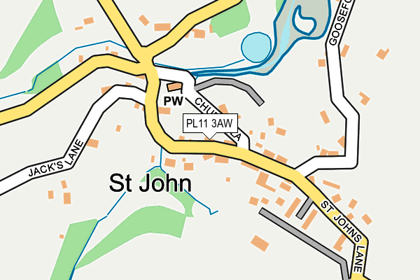 PL11 3AW map - OS OpenMap – Local (Ordnance Survey)