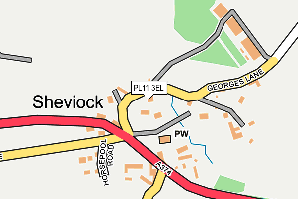 PL11 3EL map - OS OpenMap – Local (Ordnance Survey)