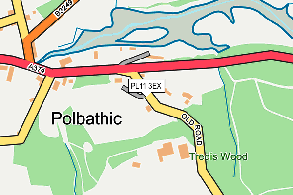 PL11 3EX map - OS OpenMap – Local (Ordnance Survey)